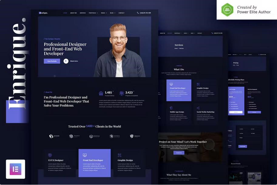 ENRIQUE – PERSONAL CV/RESUME & PORTFOLIO ELEMENTOR TEMPLATE KIT